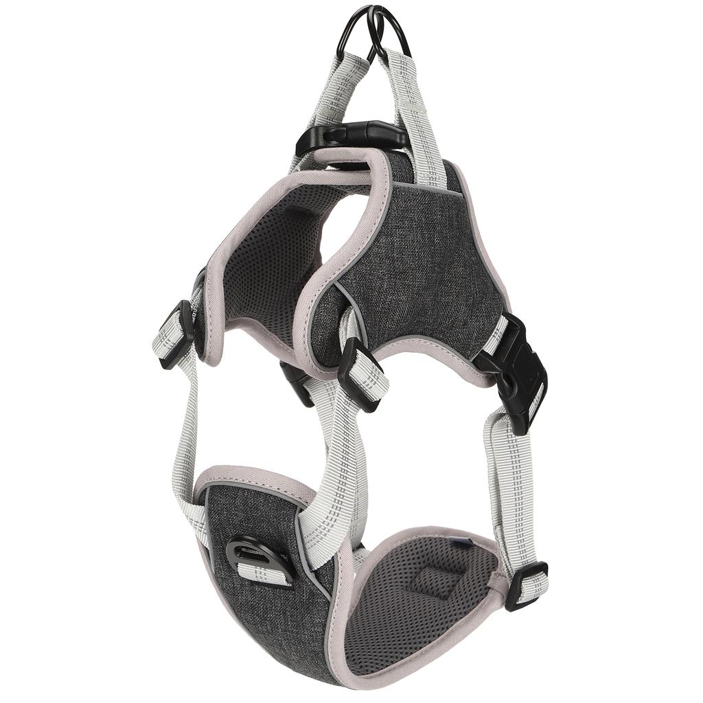 Hunde Geschirr Weste Haustier Verstellbar Anti-Verloren Reflektierende Weste für Große Mittelgroße Hunde Schwarz