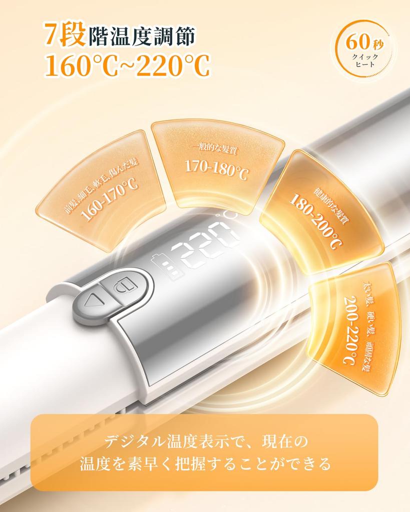 Cordless Mini Hair Straightener New Portable Straightener for Bangs High 7 Temperature 18mm Wide Movable Rapid 60 Minutes Continuous Curling