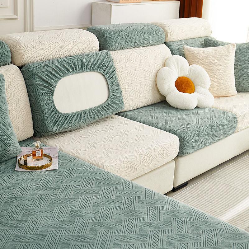 Sofa Cover Non-Slip Anti-Scratching Herringbone Pattern Full Covered Modern Minimalist Four Seasons Universal Sofa Seat Cover