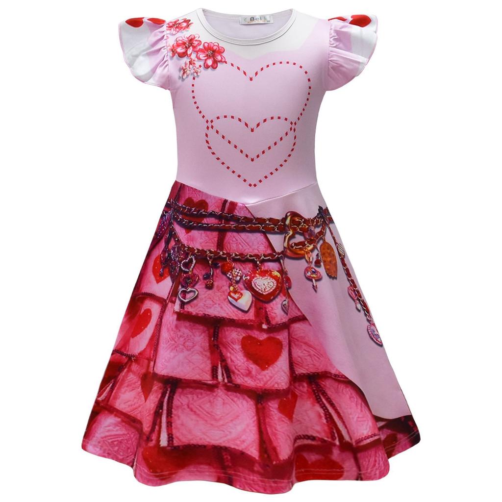 Cartoon Digital Printing Clothing, Middle-Aged And Older Children'S Feifei Sleeve Dress + Pants + Bag