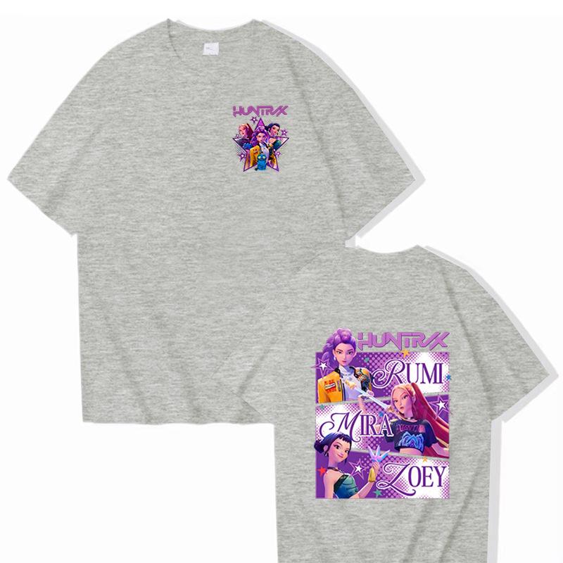 Movie KPop Demon Hunters T-shirt Summer Harajuku Short Sleeve Tee for Casual Loose Women and Men Graphic Printed Tops