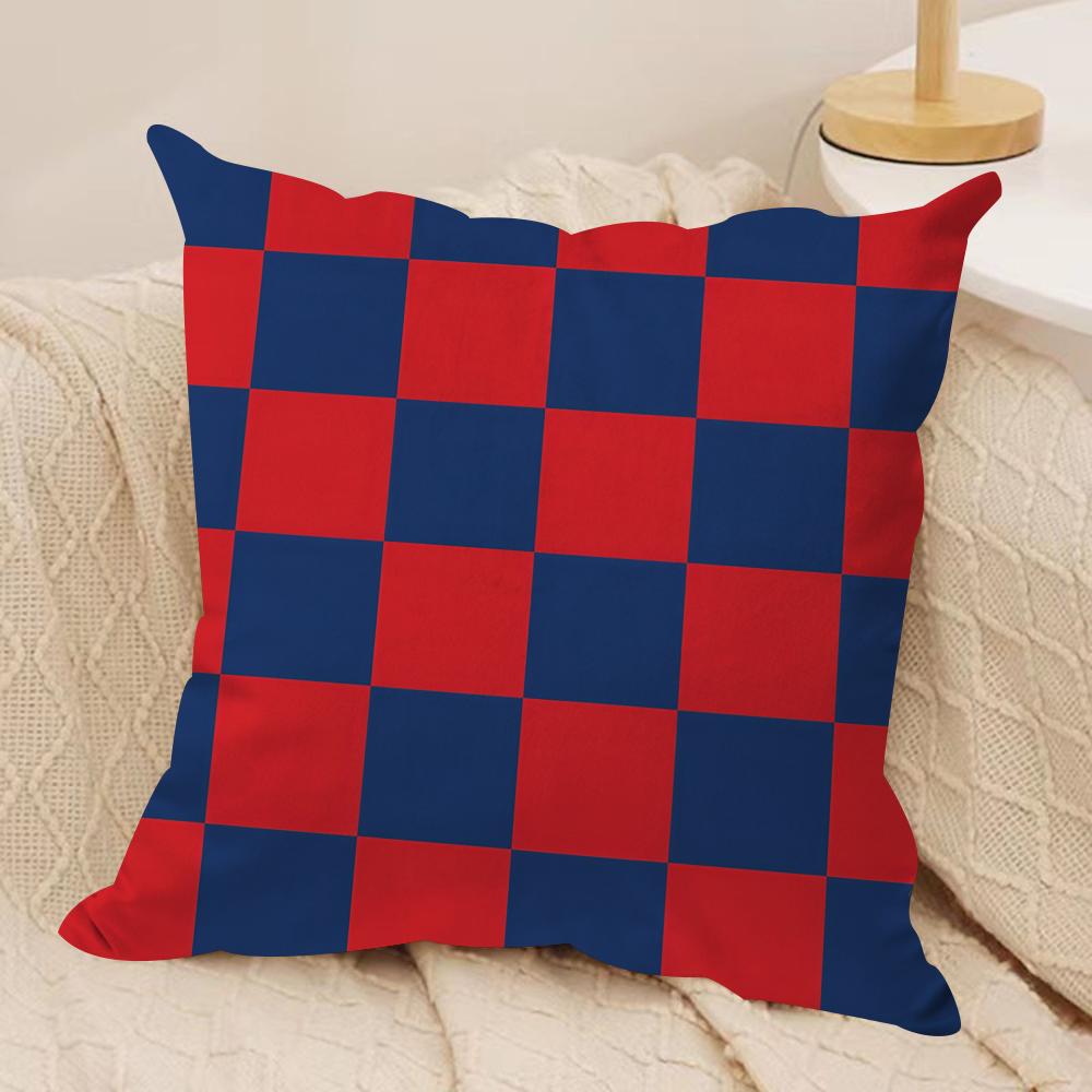 Classic Checkered Square Cushion Cover Pillowcase Ultra Soft Skin Friendly Fabric Cloud Like Comfort  Concealed Zipper