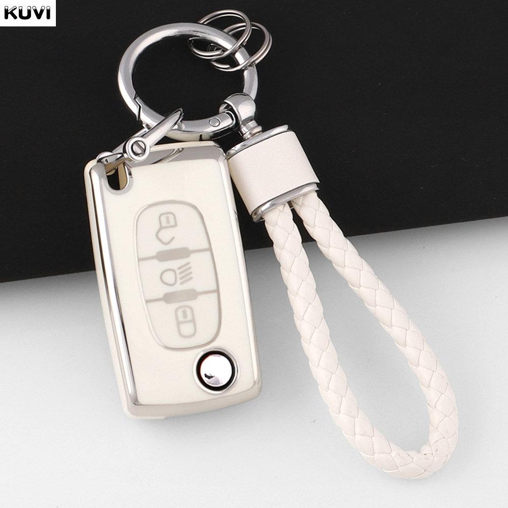 

New Tpu Car Key Cover For Citroen C5 X7 C4 Picasso Cactus Berlingo C3 Xsara C6 C8 C5 Exclusive Folding 3 Button Case Protection