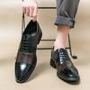 Fashion 2025 Retro Style Mens Dress Shoes Fashion Mixed Colors Mens Leather Shoes Lace-up Business Non-Slip Casual Mens Oxford Footwear