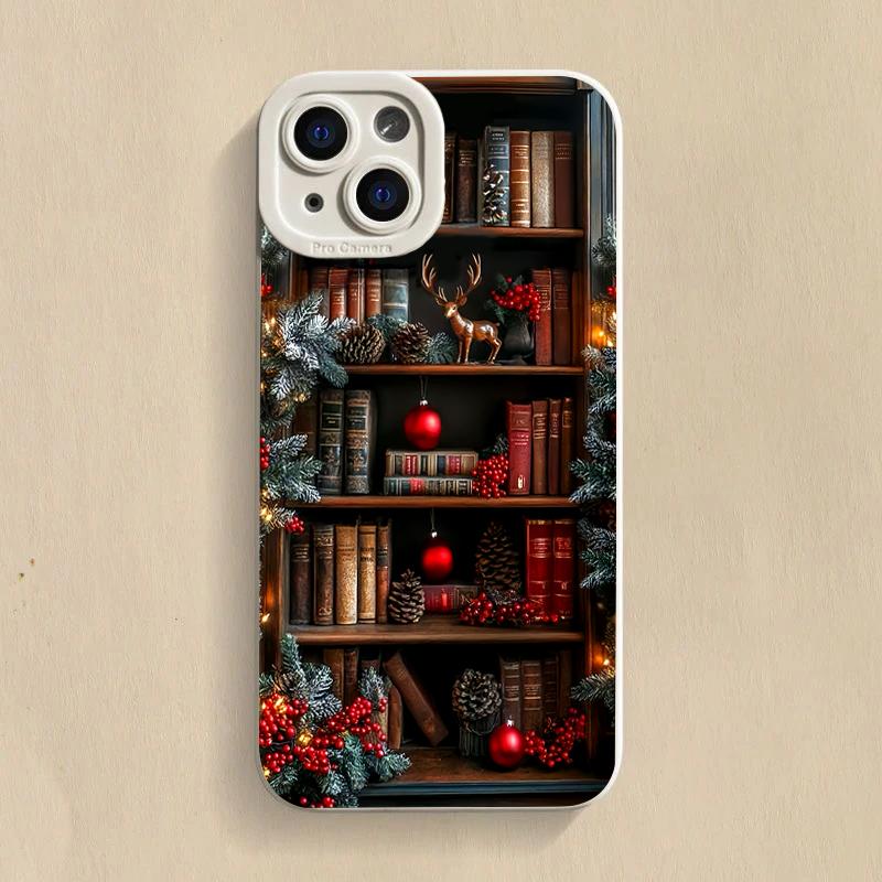

Autumn Maple Leaf Christmas Elk Pattern Phone Case For iPhone 17 16 15 Pro Max 14 13 12 11 17Air 16E XS X XR 7 8 Plus Soft Cover iPhone 14