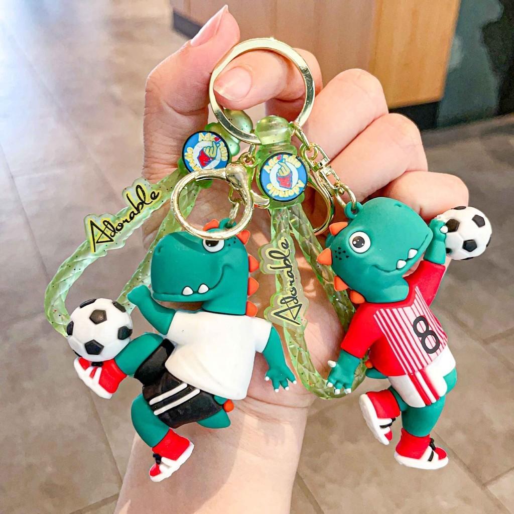 And Fun Soft Silicone Football Dinosaur Keychain Ideal For Promotional Gifts