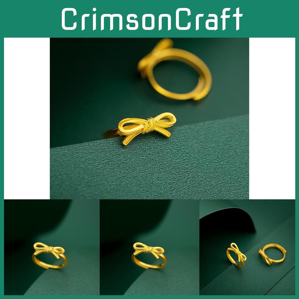 Luxurious Gold Coated Bowknot Ring For Women Trendy Fashion Accessory Gift