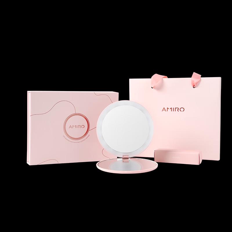 Amiro LED портативное складное зеркало для макияжа