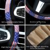 Car Steering Wheel Breathable Non-Slip American Flag Print Car Steering Wheel Cover Handlebar Wrap No Inner Ring Needed
