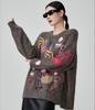 Dimanaf 2025 Women Autumn Embroidery Sweater Design Basic New Fashion Tops Tees Casual Loose Tees