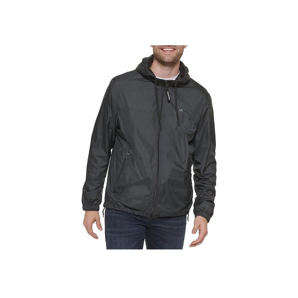 Calvin Klein Solid Color Hooded Windproof Waterproof Jacket Men Jacket Black CM234687-BLACK