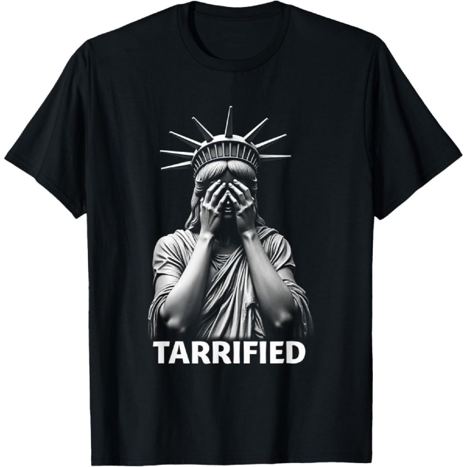 SHANGCHEN Tarrified Funny T-Shirt S