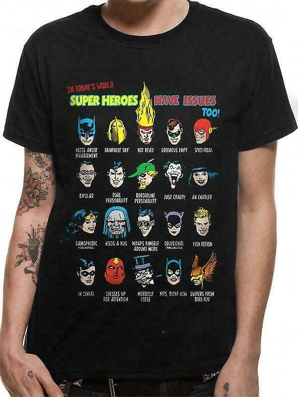 T-shirt DC Originals Justice League Superhero Issues Black S