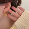 Trend Irregular C-Shaped Stud Earrings for Women Unique Metal Line Twisted Drop Earrings Simple Vintage Jewelry Accessories Gift