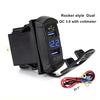 Quick Charge 3.0 Dual USB Rocker Switch QC 3.0 Fast Charger LED Voltmeter for Boats Car Truck Motorcycle Smartphone Tablet