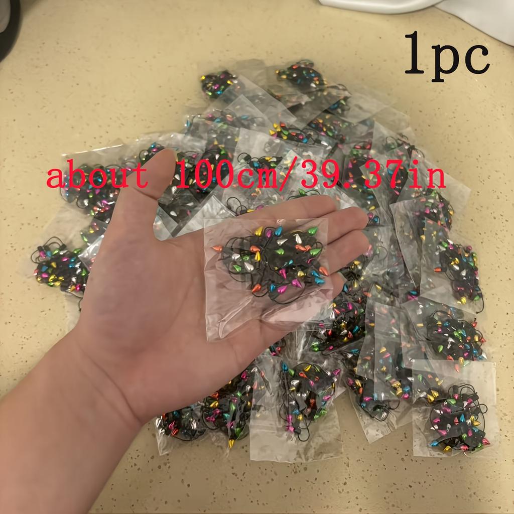 Miniature LED Bulb String, Non-Lighted Decorative Garland, Electroplated Beads for Christmas, DIY Crafts, 0.5m-3m