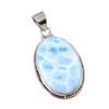 Natural Republic Larimar Gemstone 925 Solid Sterling Silver Pendant 1.75" t3W99