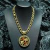 Fashion Trend Rotatable Cross Alloy Pendant Hip-hop European and American Style Men's Cuban Chain Necklace Accessories