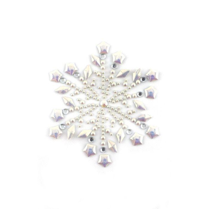Ki-Sign - Transfert thermocollant clou et strass Flocon 8,5x7,5 cm