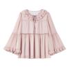 Women's Ruffle Sleeve Peter Pan Collar Loose Blouse