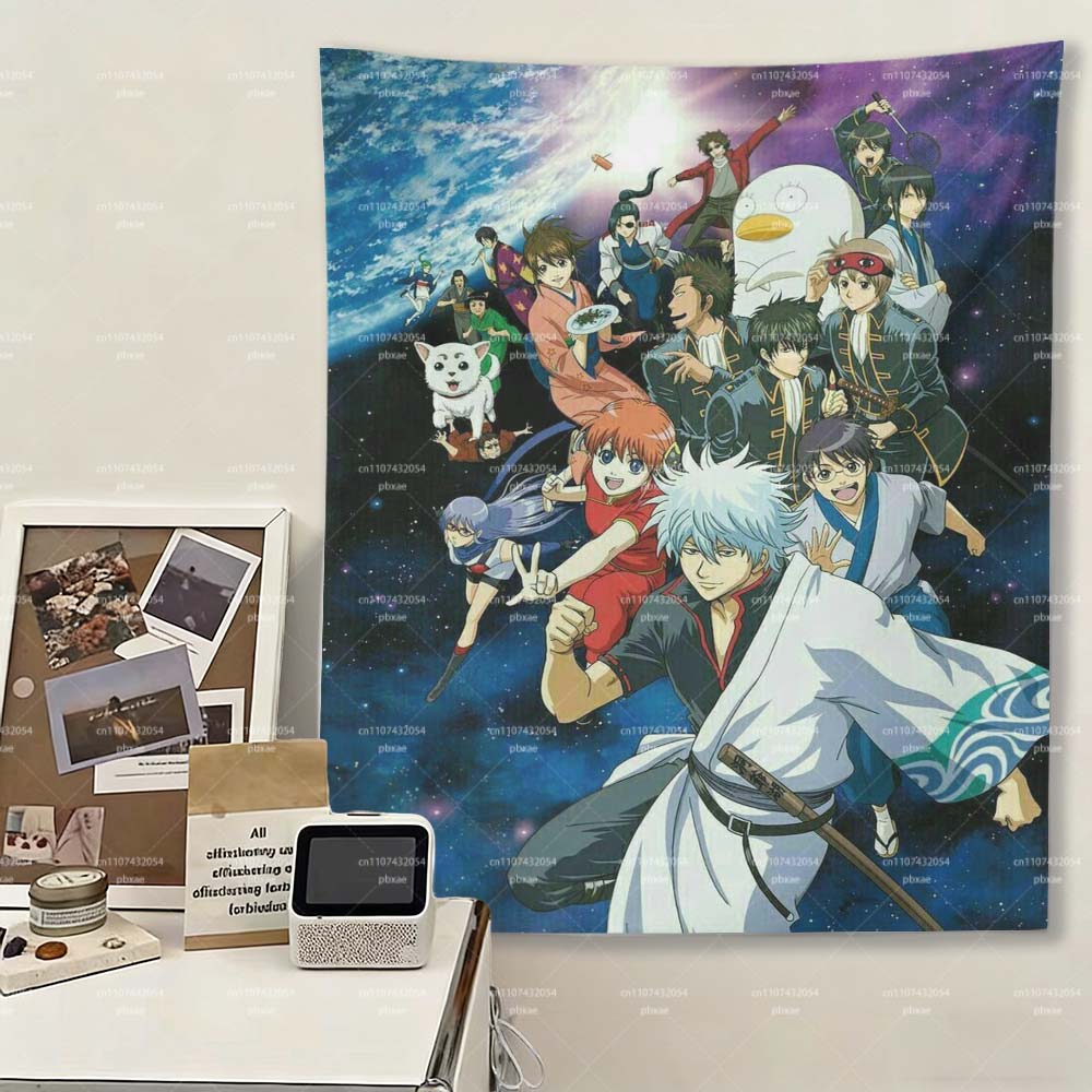 1PC Gintama All Characters Tapestry Galaxy Anime Wall Hanging Gintoki Sakata  Elizabeth Print Decor for Bedroom  Game Room