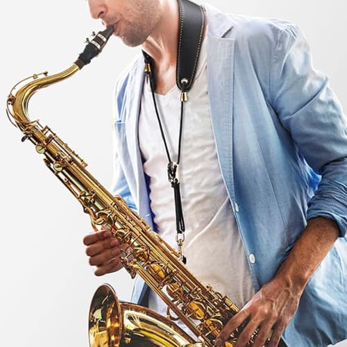 Phyxiul Saxophone Neck Strap, Adjustable, with Metal Hook, Anti-Slip, Ergonomic Design, Reduces Fatigue, and Reduces Strap Wear for Adults and Childre