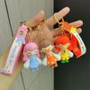 Adorable Cartoon Silicone Keychain Charming Butterfly Kiss Girl Design