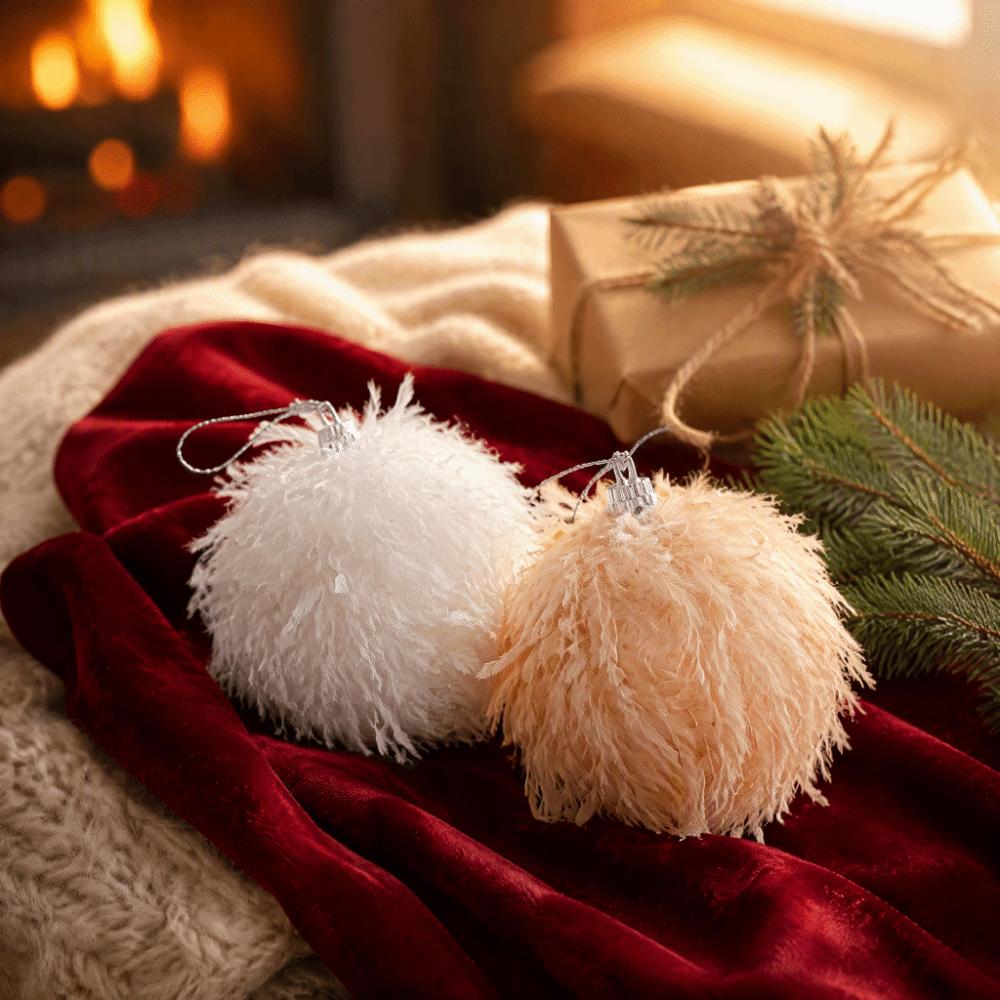 Foam Christmas Ornament Fluff Texture Tree Hanging Decor Creative Foam Ball Pendant Window Display