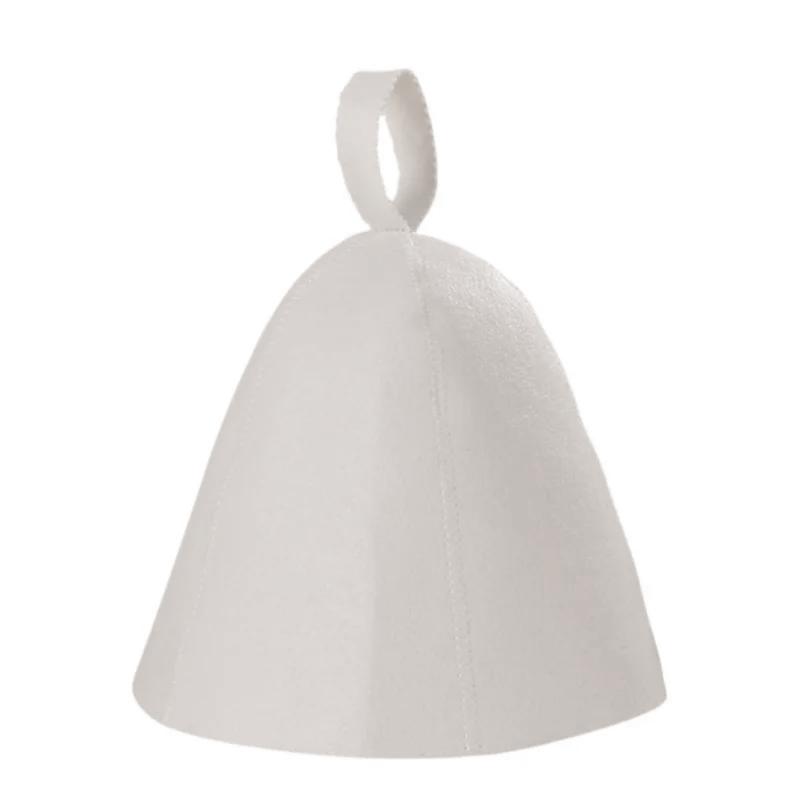 Pure White Wool Felt Sauna Hat Banya Cap Head Protection for Shower Sauna Banya