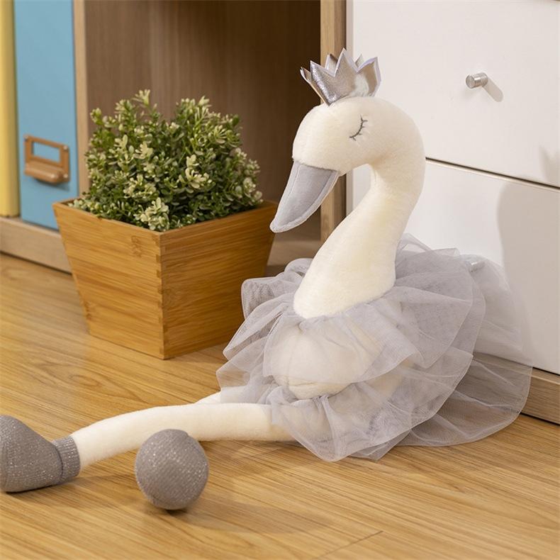 Süße Krone Dreifarbig Schwan Flamingo Puppe Stoffpuppe Plüschtier Niedliche Krone Schwan Puppe