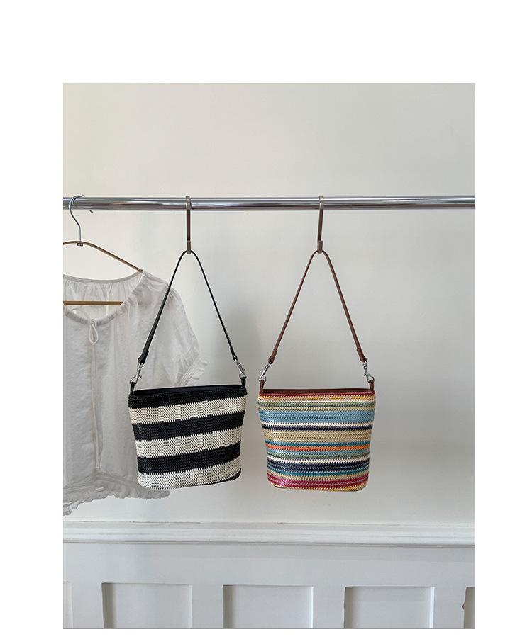 2025 Autumn Women's Fashion Colorful Woven Crossbody Handbag