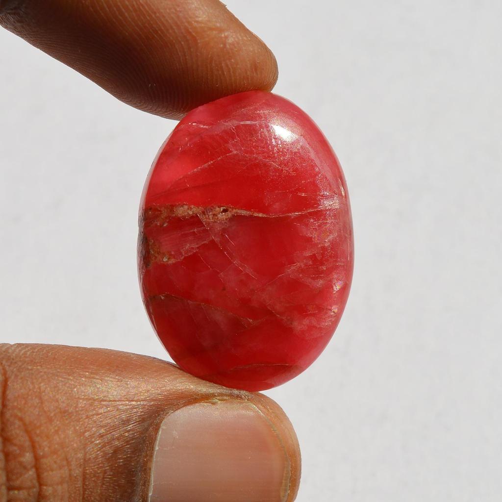 Natural Pink Rhodonite Gemstone Cabochon, Rare Rhodonite Cabochon (40 Carats) Oval Shape 28x20x7 MM