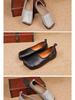 2025 Autumn Women's Retro Genuine Leather Square Toe Slip-On Ballet Flats