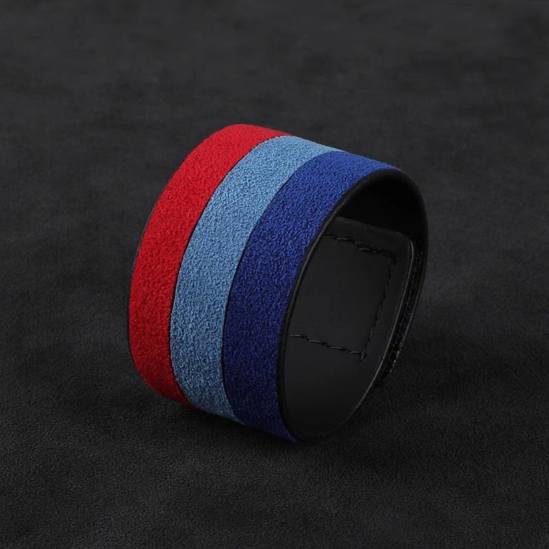 Universal Car Steering Wheel Booster Center Line Marking Car Steering Wheel Top Marker Italy Suede DIY Car Decoration Accessory