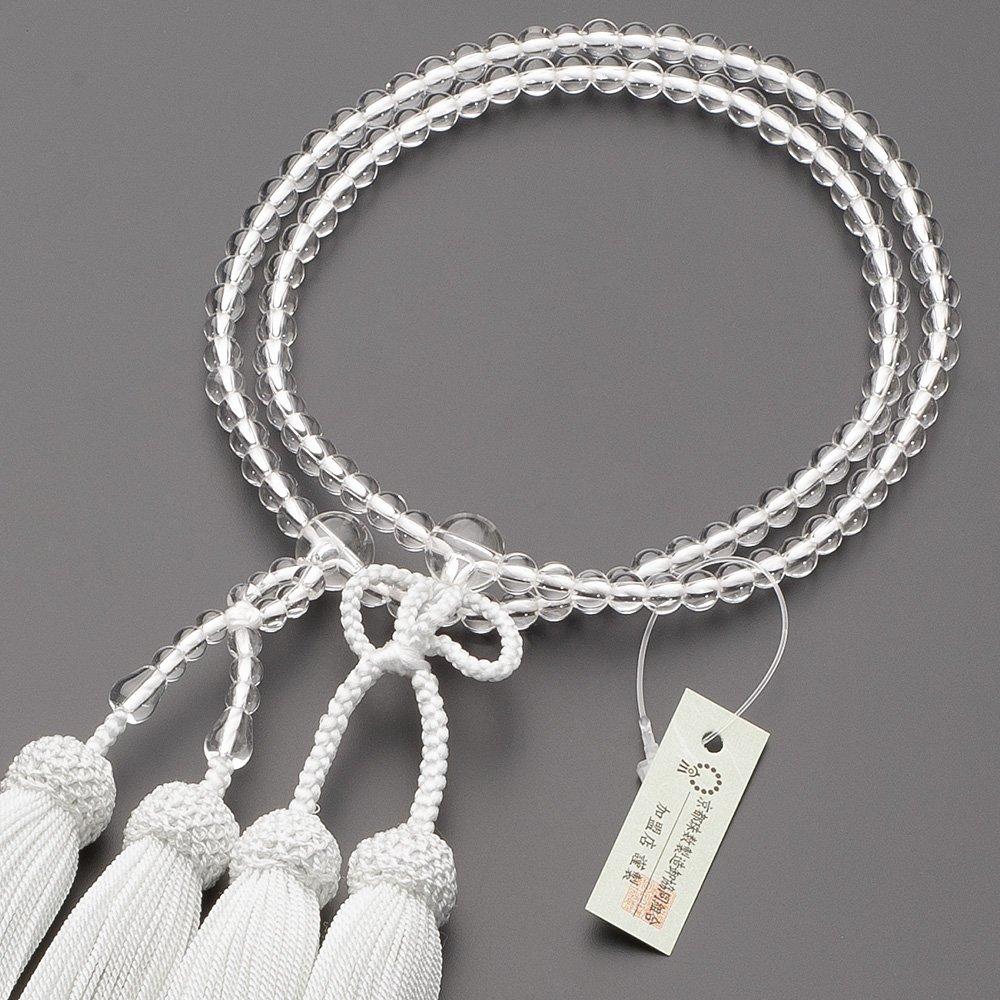 Buddhist altar shop Takita Shoten Prayer beads Jodo Shinshu authentic prayer beads Genuine crystal 8 inches Pure silk headed tassel Kyoto prayer real