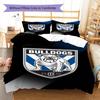 Canterbury Bulldogs Pattern Bedding Set Quilt Cover Pillowcase Home Decor Gift (1 * Duvet Cover + 2 * Pillowcase, Without Core)