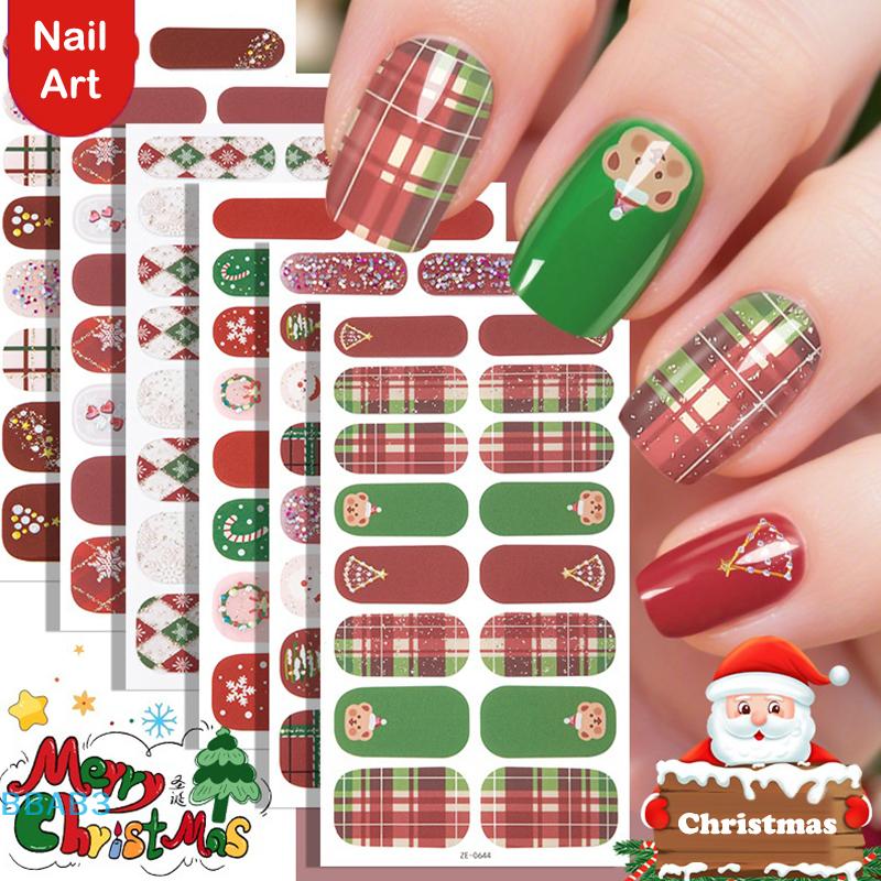 Christmas Series Full Cover Nail Stickers Snowflake Nail Decal Women Self Adhesive Manicure Designer Nail Art Sticker Decoration
