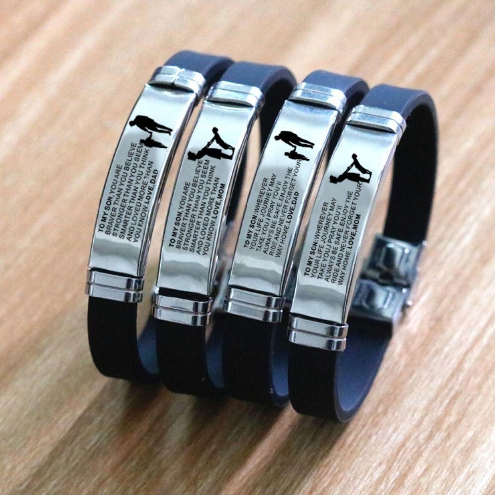 Stainless Steel Bracelet for Son Personalized Encourage Bracelets  Gift
