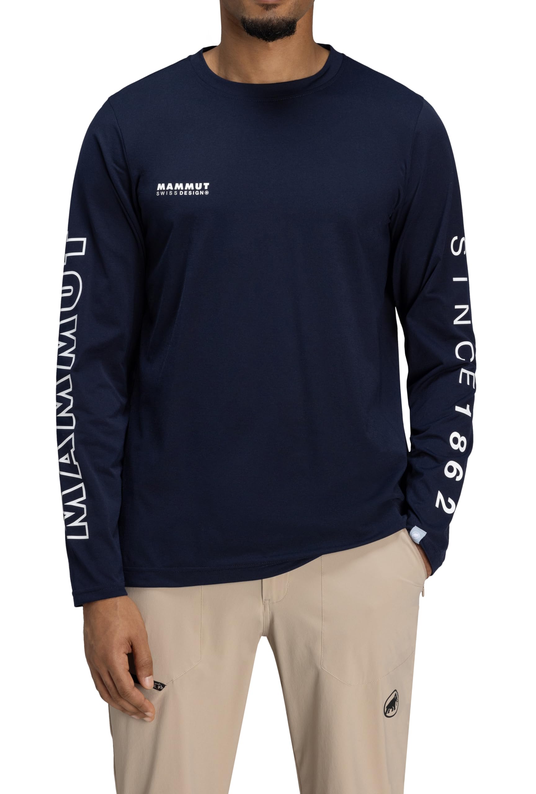 

Mammut QD Logo Print Long Sleeve T-shirt, Asian Fit, Men s, AF Men s, 1016-01030, Marine, PRT3