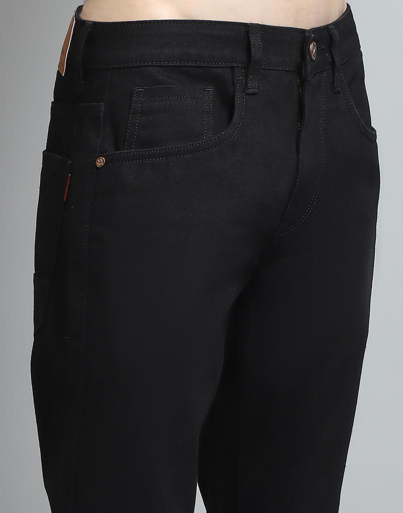 MONTE CARLO Herren Einfarbig Schwarz Mittelhoch Regular Fit Jeans