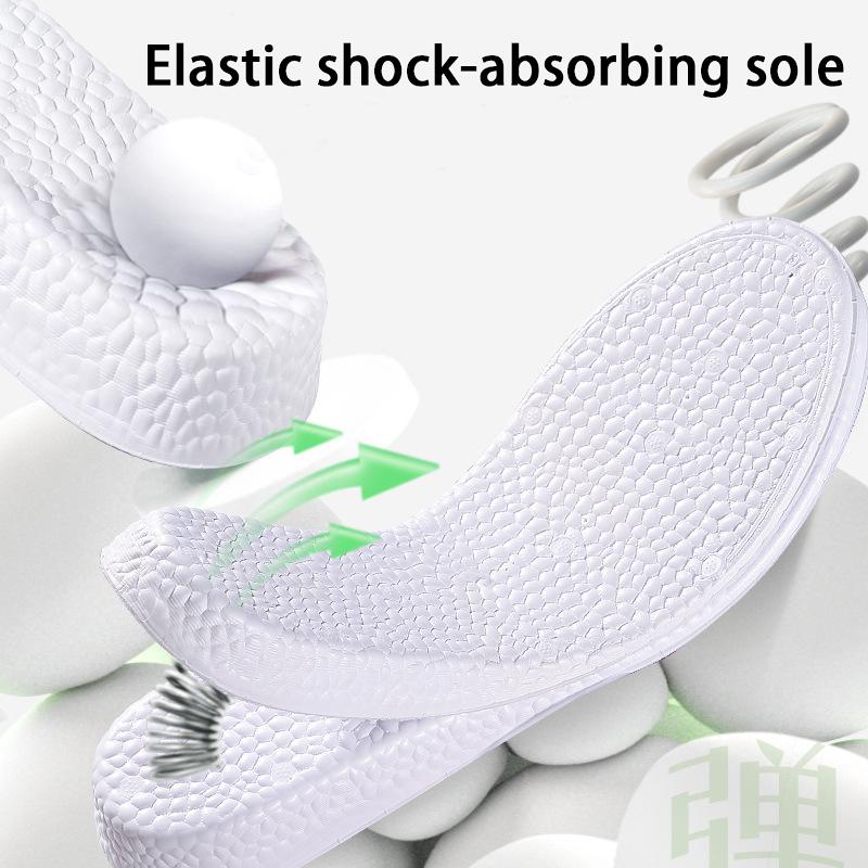 1Pair Elastic Soles Arch Support Comfortable Shoe Pads Men's and Women's Height Increase Insoles Shock-absorbing Sports Insoles