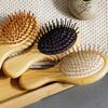 Mini Hair Comb Eco-Friendly Wooden Portable Air Cushion Cute Airbag Anti Static Wide Round Head Tooth Massage Combs Hair Brush