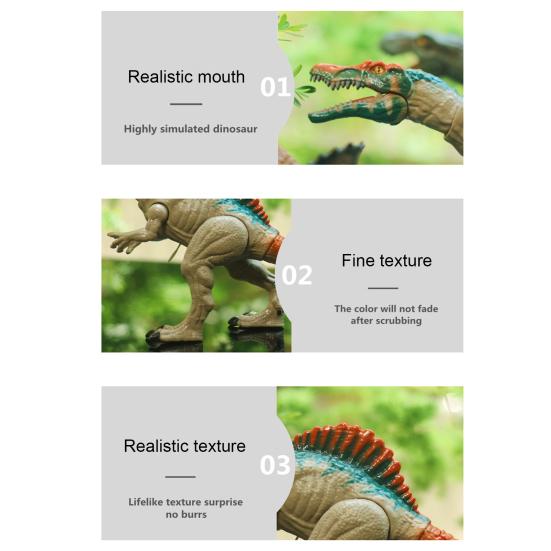Kids Dinosaur Toy with Light Sound Movable Mouth Swing Tail Roaring Tyrannosaurus Rex Triceratops Velociraptor Figure Toddlers