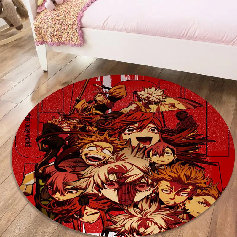 Gachiakuta Anime Round Area Rug,Carpet Rug for Living Room Bedroom Sofa Playroom Decor,Non-slip Floor Mat Q0014