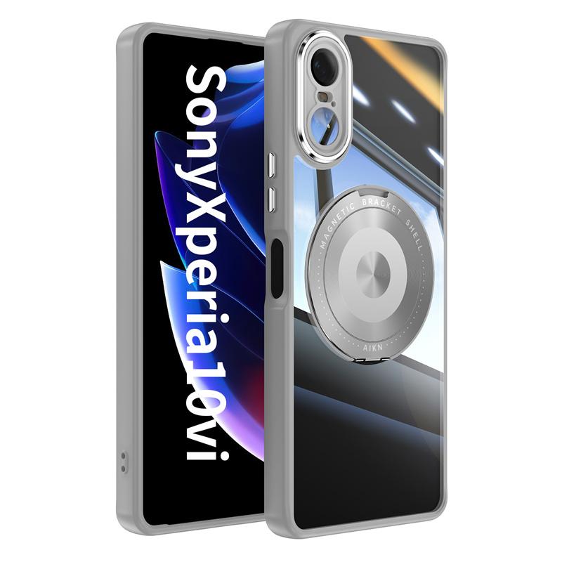 Custodia Magnetica in Metallo e TPU per Sony Xperia 1 VI 10 Supporto Caricatore Wireless Cover Antiurto a 360° per Xperia1 VII Xperia10 VII