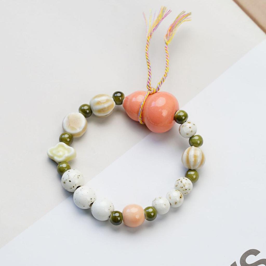 Jingdezhen ceramic beaded bracelet gourd meditation zen bracelet jewelry Fulu live broadcast supply wholesale
