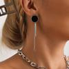 European and American Jewelry Geometric Thick Chain OT Buckle Round Black and White Fritillary Collarbone Chain Simple Personalized Necklace