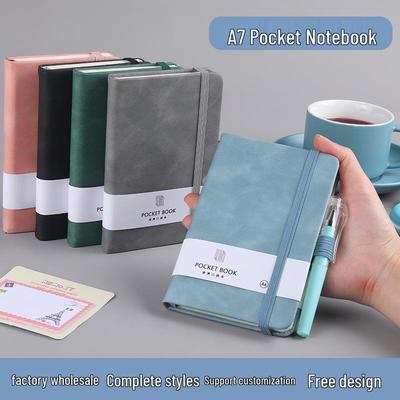 Carnet A7 Compact de Voyage avec Sangle, Mini Planificateur Épais, Logo Imprimable