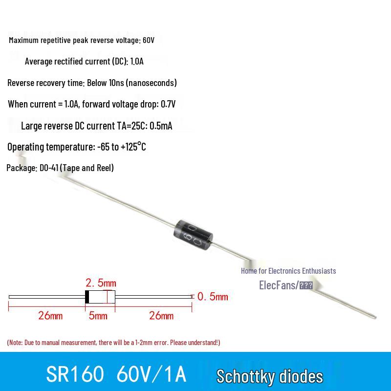 Plug-in Diode Switch/Rectifiers 1N4007, 5408, 1N5819, 1N4148, 5822, 6A10, 10A10