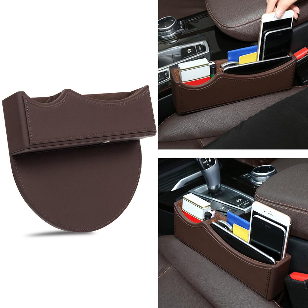 PU Leather Gap Storage Organizer, Multifunctional Gap Filler, Console Storage, for Cup Holder Cellphones Keys Cards
